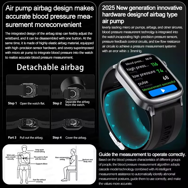 2025New Air Pump Airbag Accura - Fall Detection Watch review and price