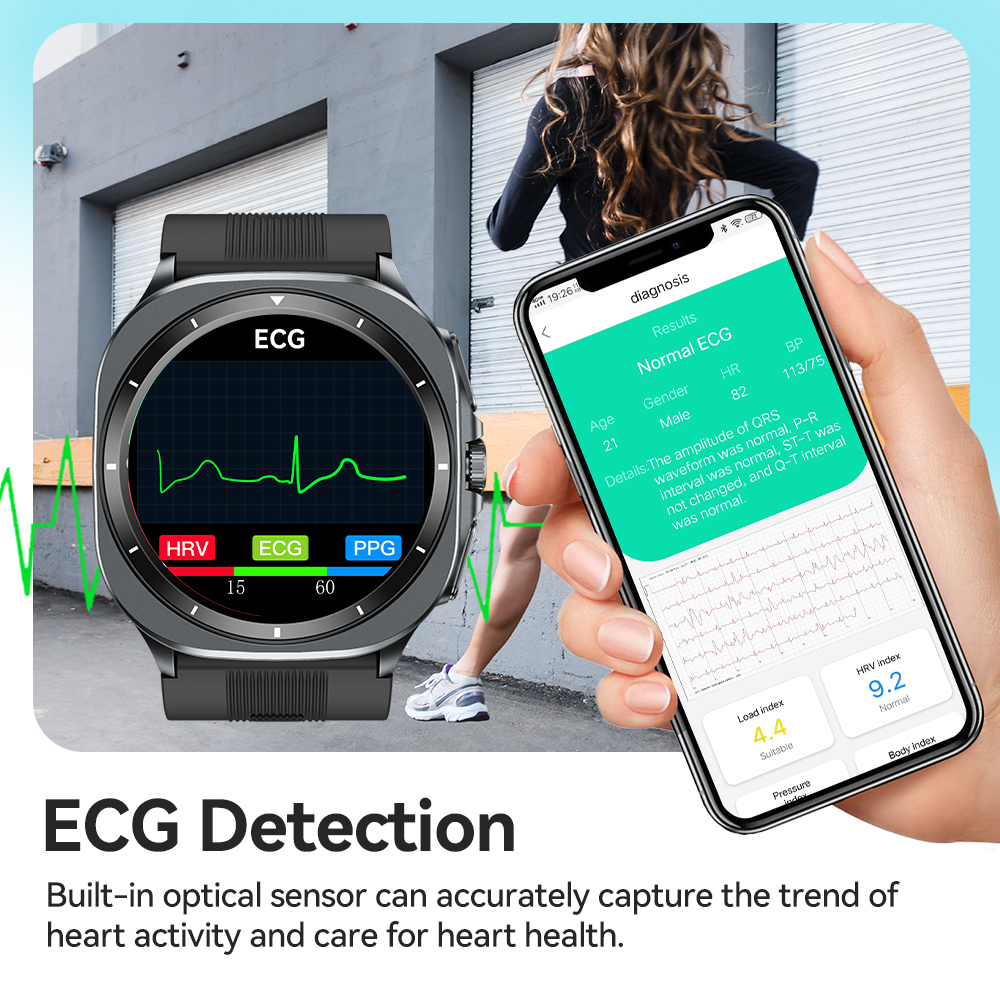 NOYAFA New ECG+PPG Blood Fat U - Fall Detection Watch review and price