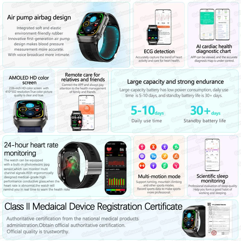 True Blood Pressure Smart Watc - Fall Detection Watch review and price