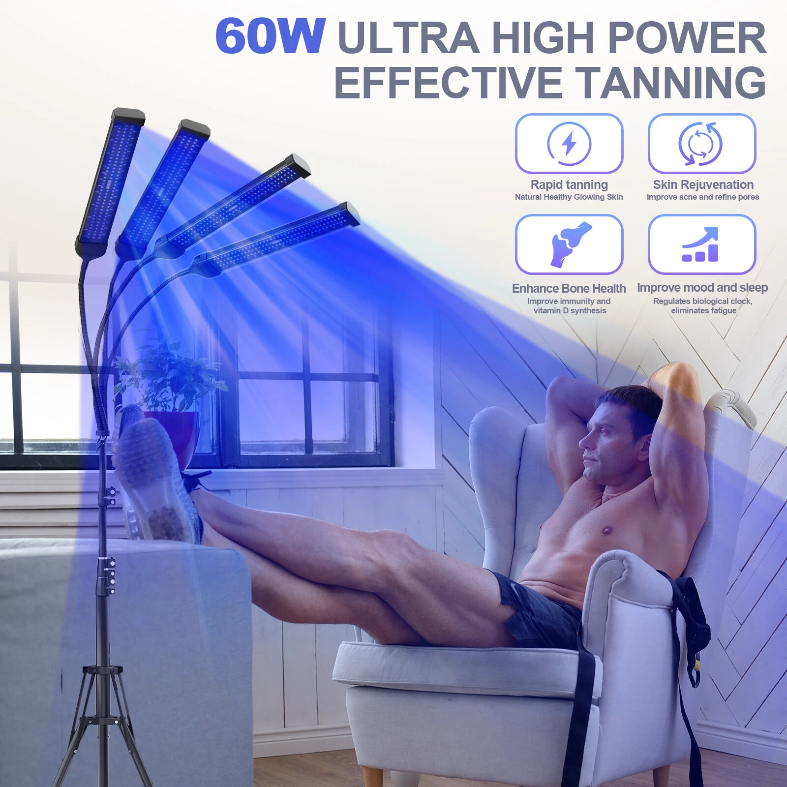 UV Tanning Lamp for Face & Bod - Light Therapy Glasses review and price