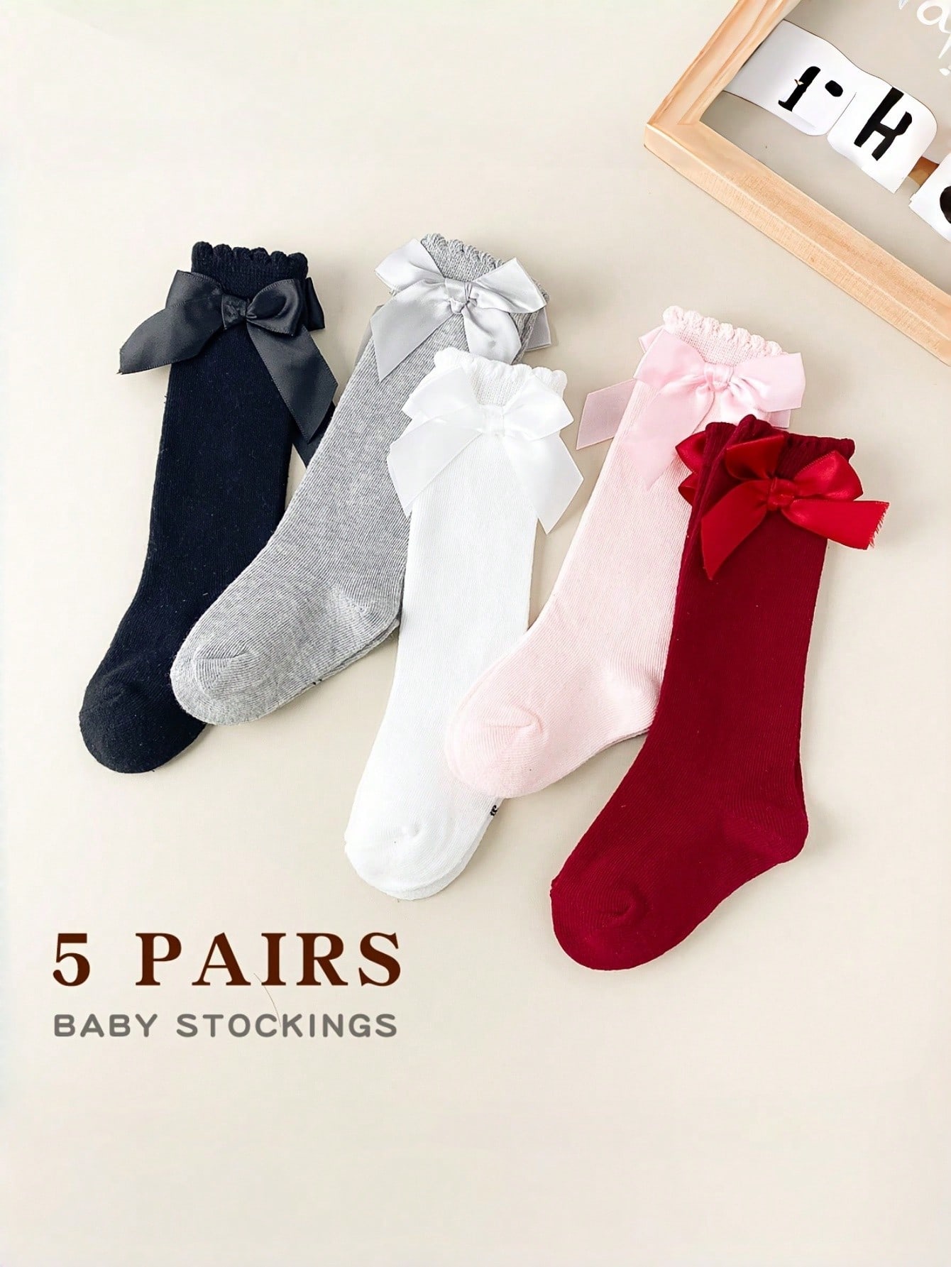 1/5 Pairs Baby Girls Bow Knee  - Baby Sock Oximeter review and price