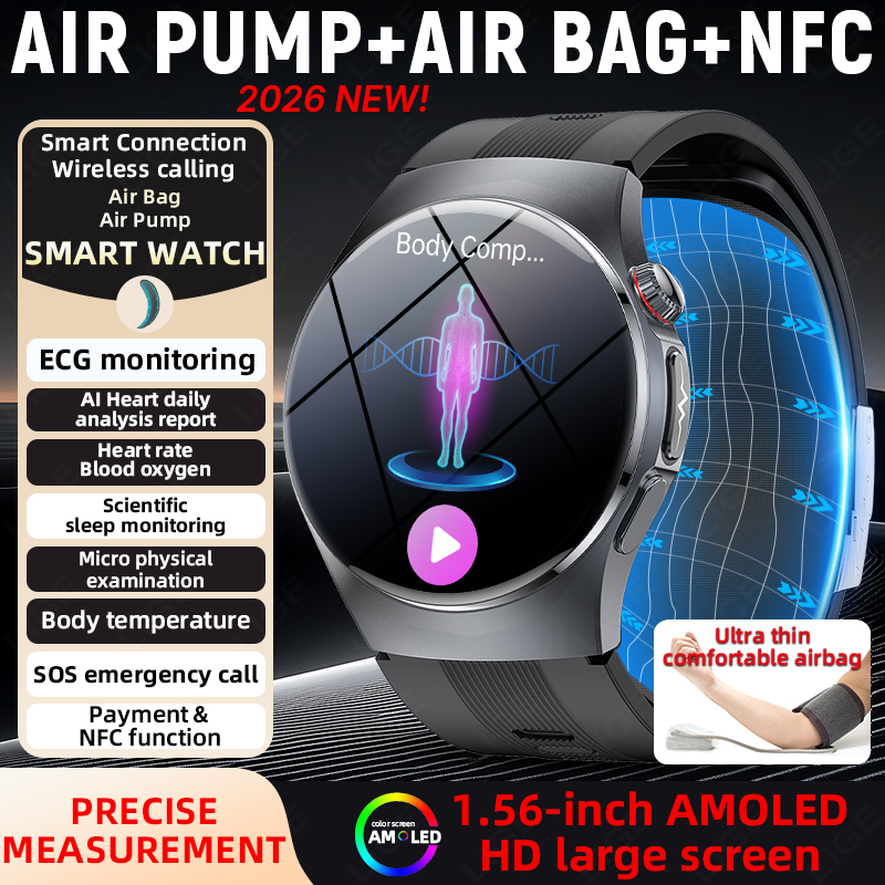 LIGE 2026 New Air Pump Airbag  - Fall Detection Watch review and price