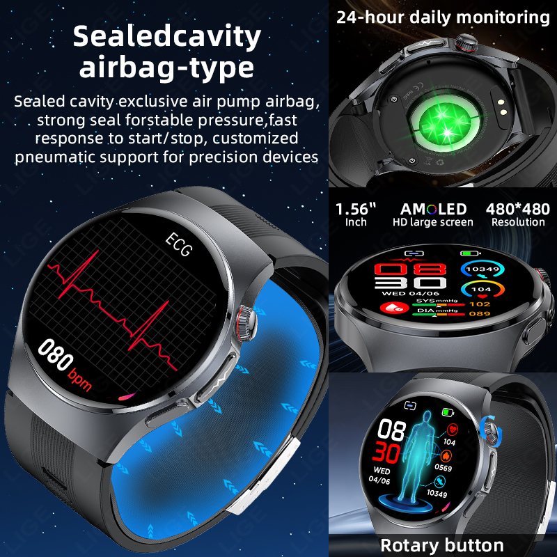 LIGE 2026 New Air Pump Airbag  - Fall Detection Watch review and price